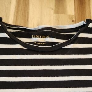 kate spade Black and White Striped Crewneck Top